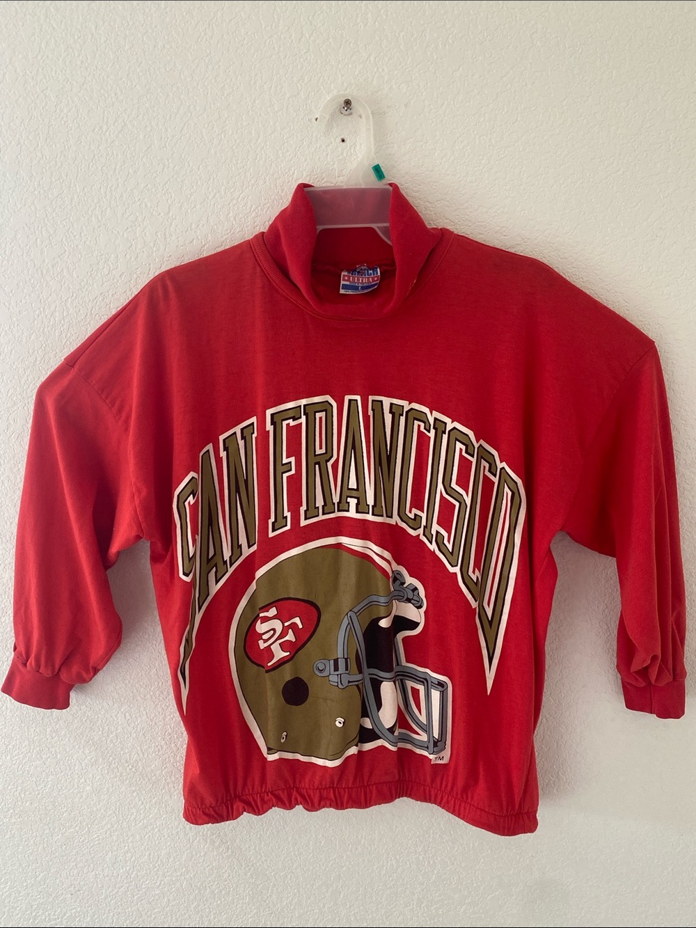 Rare Vintage Trench San Francisco 49ers Turtle Neck Sweatshirt Oversized Size L